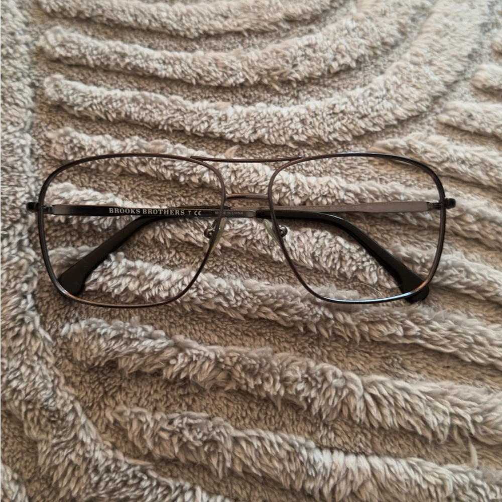 Brooks Brothers Metallic Gray Square Glasses